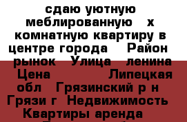 сдаю уютную меблированную 2-х комнатную квартиру в центре города  › Район ­ рынок › Улица ­ ленина › Цена ­ 12 000 - Липецкая обл., Грязинский р-н, Грязи г. Недвижимость » Квартиры аренда   . Липецкая обл.